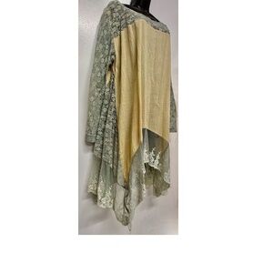 Monkey Mango Lacy Top, made in Vietnam, Green & Cream Colors, Free Size